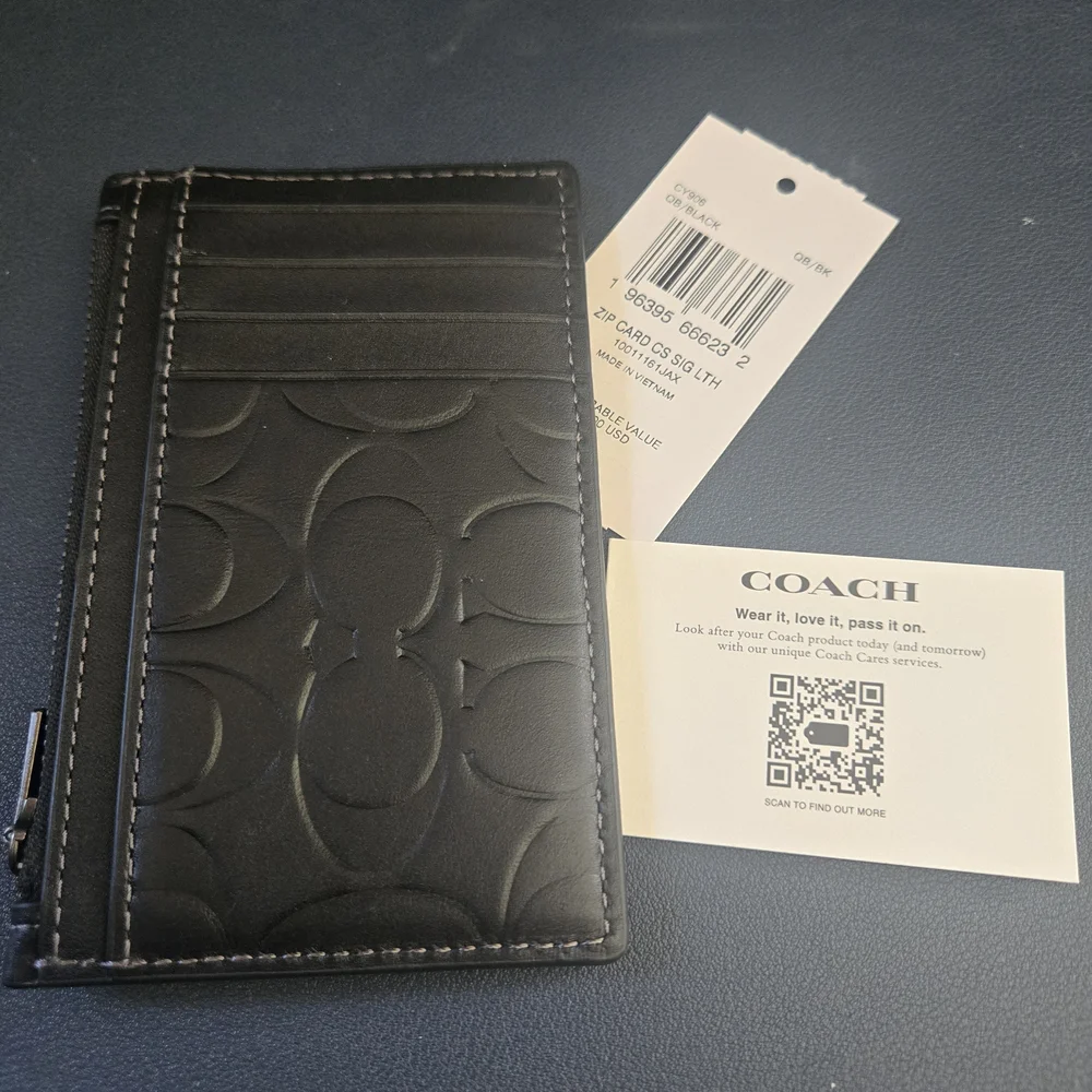 Coach Zip Card Case In Signature Leather - Picture 4 of 6
